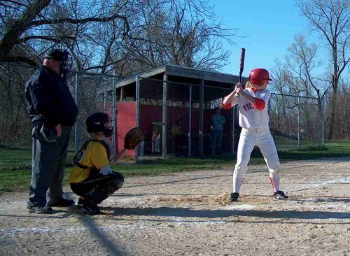 Andrea Vegter sets up before hitting her double to end the game. 