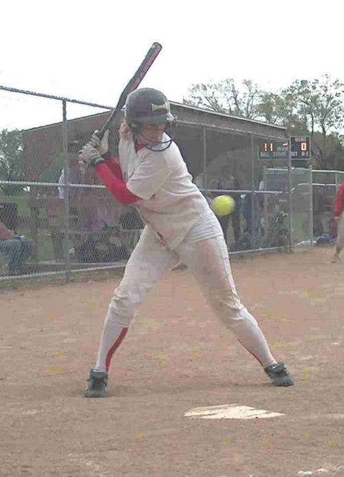 Heather Andersen watches a ball go by.