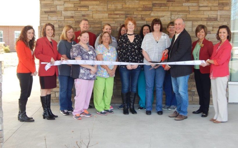 Media Ribbon cutting for Sauk Chamber 10