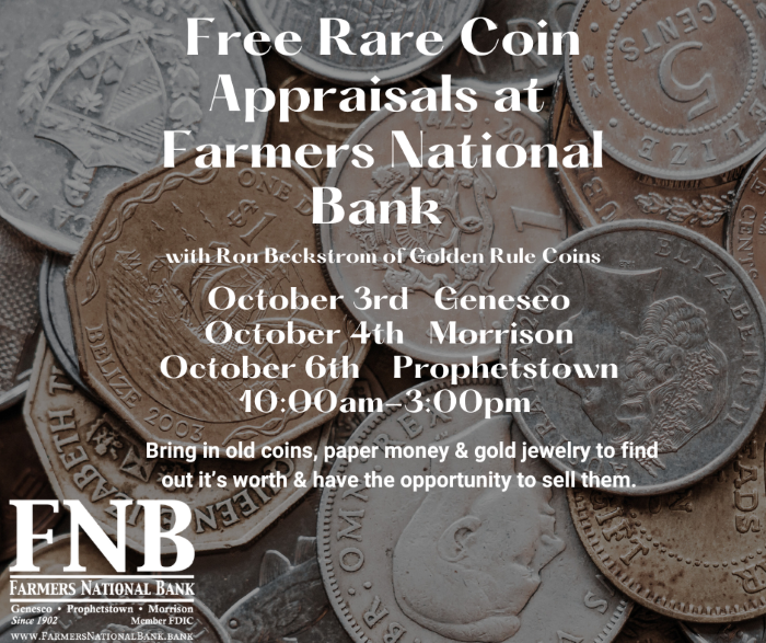 Rare Old Coin Evaluations at Farmers National Bank thecity1